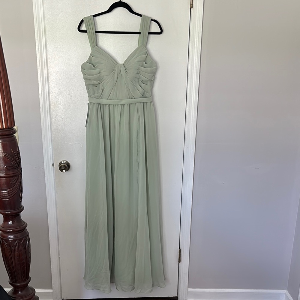 Azazie Evie Dusty Sage Maxi